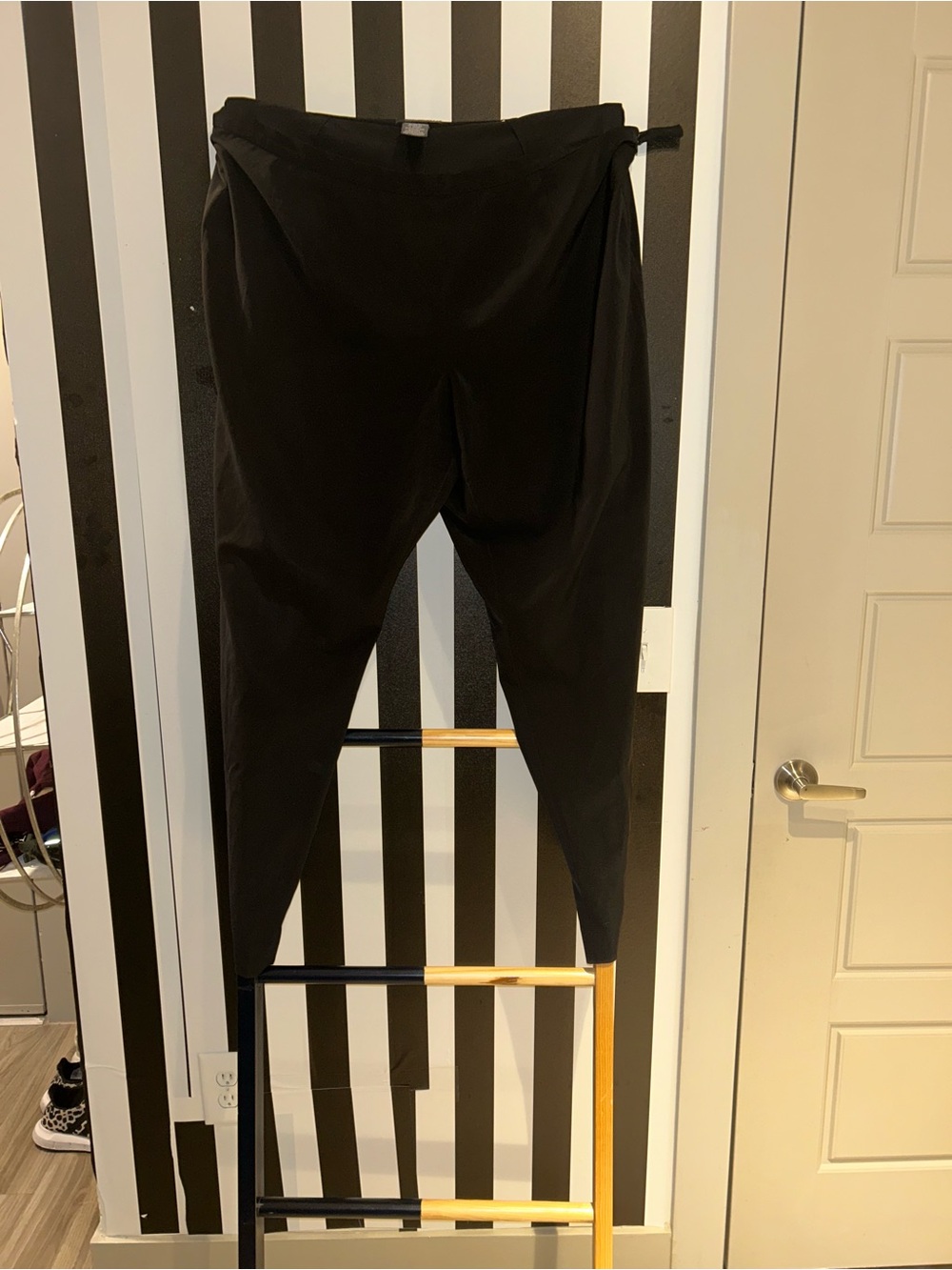 George Black Draped Women's Harem Sweatpants